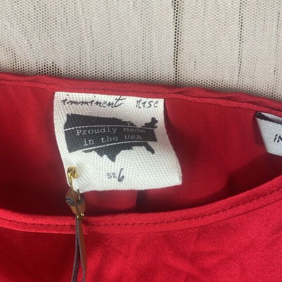 Imminent Rise Red Silk Orion Tank Size 6  289 - Picture 4 of 9